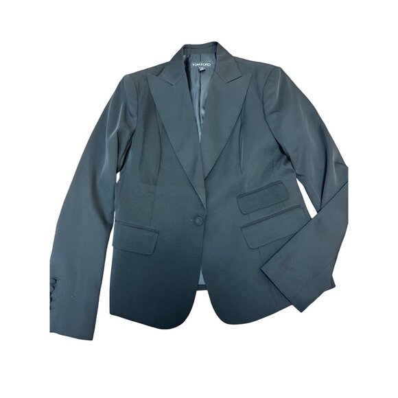 Tom Ford Designer Womens Black Blazer Jacket Size  8 10R - Picture 4 of 5